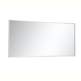 Metal frame rectangle mirror 30 inch in silver