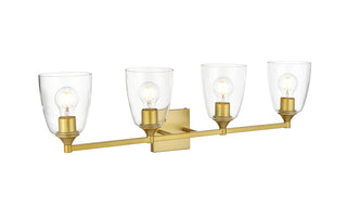 Gianni 4 light Brass and Clear Bath Sconce