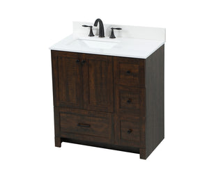 32 inch Single bathroom vanity in expresso with backsplash