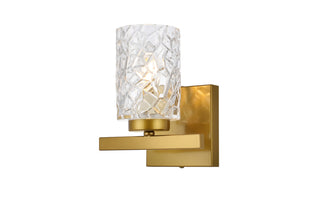 Cassie 1 light bath sconce in brass with clear shade