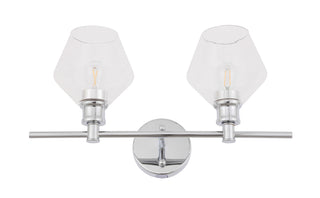 Gene 2 light Chrome and Clear glass Wall sconce