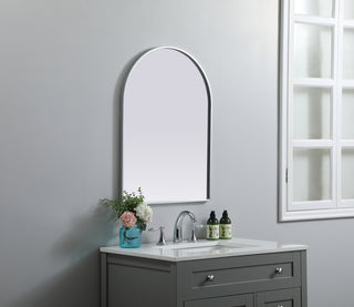 Metal Frame Arch Mirror 22x30 Inch in Silver