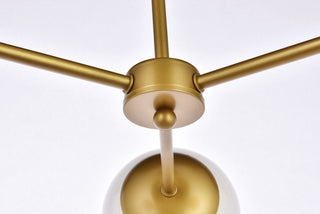 Briggs 26 inch flush mount in brass with white shade