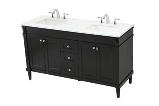 60 inch double bathroom vanity in black