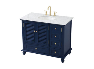 42 inch Single bathroom vanity in blue