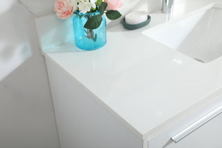 40 inch Single bathroom vanity in white with backsplash