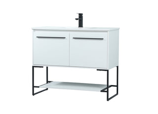 40 inch Single bathroom vanity in white