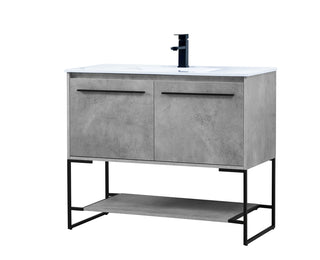 40 inch  Single Bathroom Vanity in Concrete Grey