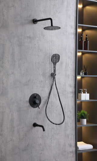 George Complete Shower and Tub Faucet with Rough-in Valve in Matte Black