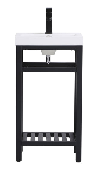 18 inch Single Bathroom Metal Vanity in Black