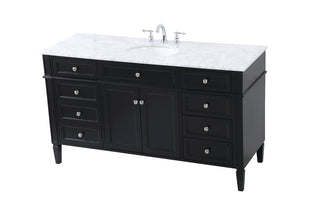 60 inch Single bathroom vanity in black