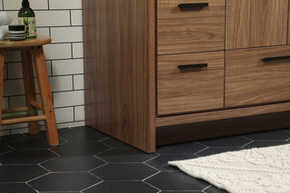 36 inch Single bathroom vanity in walnut brown