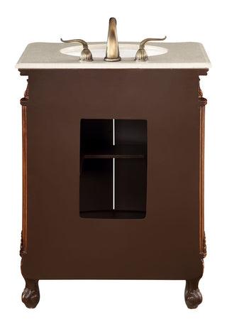 27 In. Single Bathroom Vanity Set In Brown