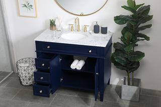 40 inch Single bathroom vanity in blue