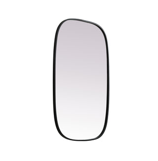 Metal Frame Oval Mirror 24x40 Inch in Black