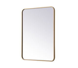 Soft corner metal rectangular mirror 24x32 inch in Brass