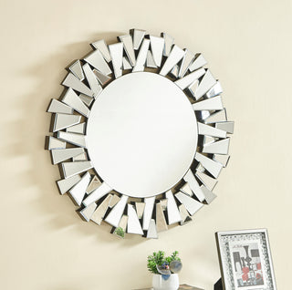 Sparkle 39.5 in. Contemporary Round Mirror in Clear