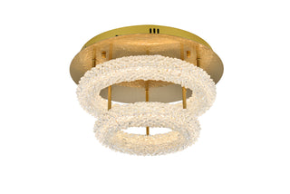 Bowen 18 inch Adjustable LED Flush Mount in Satin Gold