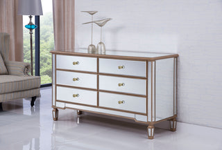 6 Drawers Cabinet 60 in. x 20 in. x 34 in. in Gold paint