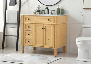 36 inch Single bathroom vanity in natural wood