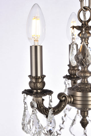 Lillie 3 light Pewter Pendant Clear Royal Cut Crystal