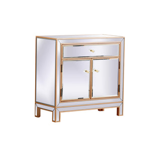 29 in. mirrored cabinet in antique gold