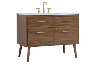 42 inch bathroom vanity in Walnut Brown