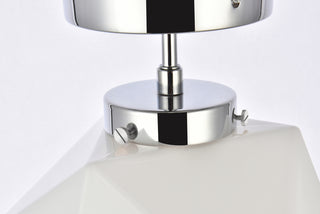 Lawrence 1 light chrome and white glass flush mount