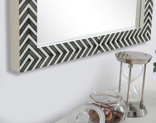 Rectangular mirror 36x30 inch in chevron