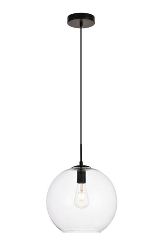 Placido Collection Pendant D11.8 H11.4 Lt:1 Black and Clear Finish