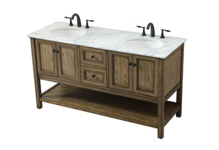 60 inch double bathroom vanity in driftwood