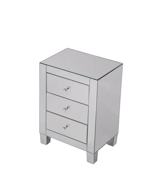 3 Drawers Cabinet 17-3/4 in. x 13 in. x 25 in. in Clear Mirror