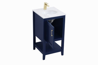 18 inch Single Bathroom Vanity in Blue