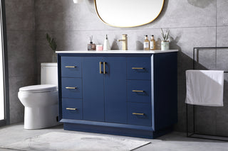 48 Inch SIngle Bathroom Vanity In Blue