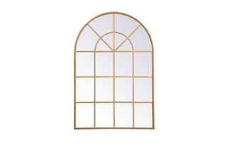 Metal windowpane mirror 36 inch x 53 inch in Brass