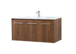 40 inch  Single Bathroom Floating Vanity in Walnut Brown