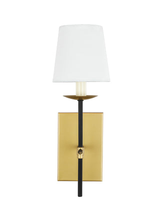 Eclipse 1 light Brass and Black and White shade wall sconce