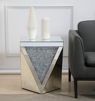 18.5 inch Crystal End Table Silver Royal Cut Crystal