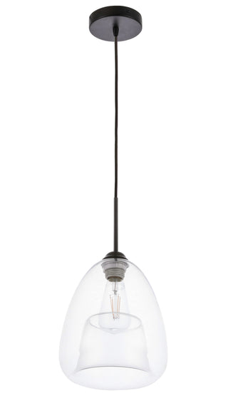 Kason 1 light Black and Clear glass pendant