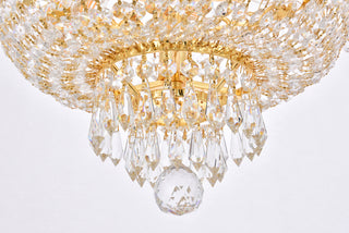 Century 8 light Gold Pendant Clear Royal Cut Crystal