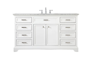 60 inch Single bathroom vanity in white