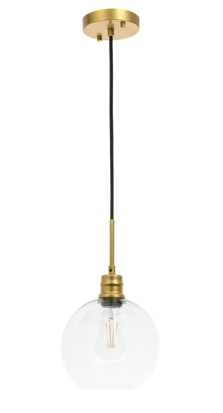 Emett 1 light Brass and Clear glass pendant