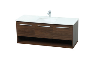 48 inch Single bathroom vanity in walnut