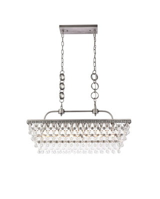 Nordic 32 inch rectangle pendant in antique silver