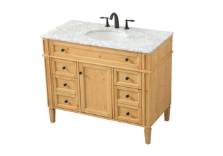 42 inch Single bathroom vanity in natural wood