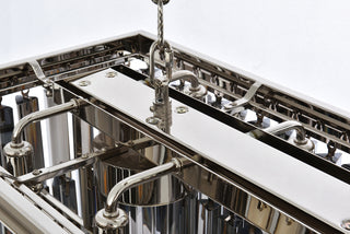 Sydney 12 light polished nickel Chandelier Silver Shade (Grey) Royal Cut Crystal