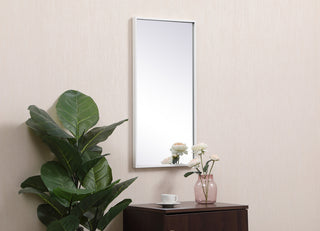 Metal frame rectangle mirror 14x28 inch in white