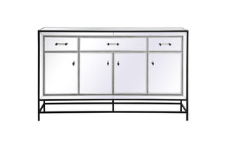 James 60 in. mirrored credenza in black