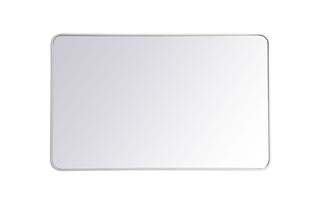 Soft corner metal rectangular mirror 30x48 inch in White