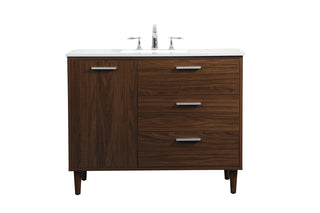 42 inch bathroom vanity in Walnut